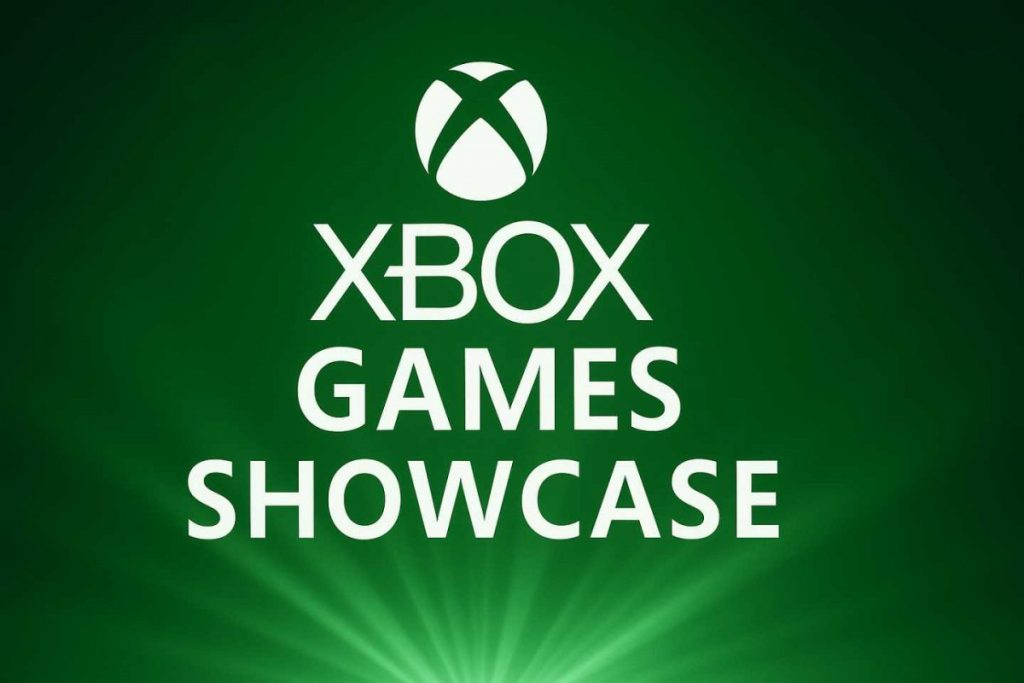 Une manette Xbox noire et blanche reposant sur une surface rétro-éclairée par des lumières néon bleues et violettes, évoquant l'univers des jeux vidéo